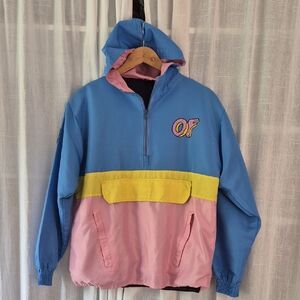 Odd Future Of Zip Pullover Blue, Pink Yellow Raincoat Jacket Hoddie